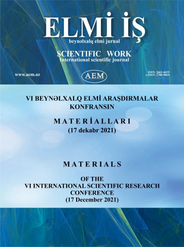 VI BEYNƏLXALQ ELMİ ARAŞDIRMALAR KONFRANSIN MATERİALLARI (17 dekabr 2021-ci il)